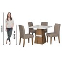 Ver imagem 2 de Conjunto de Mesa Sala de Jantar Trieste 0,90m Quadrado com 4 Cadeiras Estofado Madeirado-mascavo