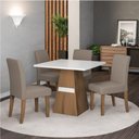 Ver imagem 6 de Conjunto de Mesa Sala de Jantar Trieste 0,90m Quadrado com 4 Cadeiras Estofado Madeirado-mascavo