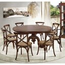 Ver imagem 3 de Mesa Redonda Sala de Jantar 8 Lugares Mariah 160cm Pé Torneado Canela - Gran Belo