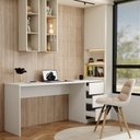 Ver imagem 2 de Mesa para Escritório Norden 3 Gavetas Branca - Panorama Móveis