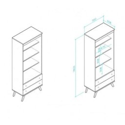 Estante para Livros 2 Gavetas 3 Prateleiras Esm 216 Retrô - 2