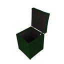 Ver imagem 2 de Puff Baú Estofado em Suede Amassado 1 Lugar Quadrado - Verde