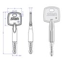 Ver imagem 4 de Fechadura de Segurança Trava Auxiliar 1004 Tetra Chave Roseta Quadrada1 Escovado 40mm Par Stam
