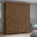 Ver imagem 1 de Guarda Roupa Casal 6 Portas e 2 Gavetas Castanho Wood Panamá - Moval