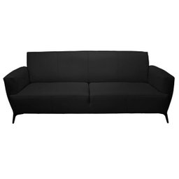 Sofá 3 Lugares Sala de Estar Frances Confort Couro Preto - Gran Belo - 6