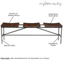 Ver imagem 2 de Banco Decorativo para Varanda Cozinha 3 Lugares Dresden 140cm Grafite Madeira Maciça Rustic Brown