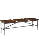 Ver imagem 1 de Banco Decorativo para Varanda Cozinha 3 Lugares Dresden 140cm Grafite Madeira Maciça Rustic Brown