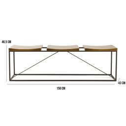 Banco de Ferro Industrial Assento de Madeira 03 Lugares Conrad Oregon - Gran Belo - 4