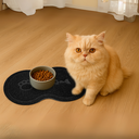 Ver imagem 4 de Tapete Pet Comedouro Vinílico Gato 46x26cm Preto Uzoo