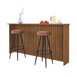 Bancada Ripada para Cozinha 208cm Cairo Fidelitá Freijó - 3