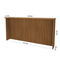 Bancada Ripada para Cozinha 208cm Cairo Fidelitá Freijó - 2