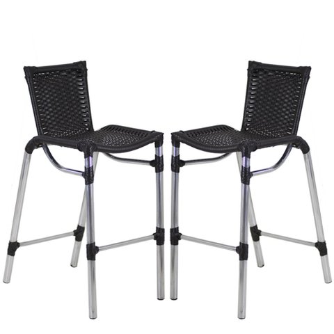 Kit 2 Banquetas Alumínio Fortaleza Alta para Balcão Cozinha Bar Trama Original
