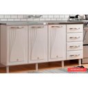 Ver imagem 1 de Módulo Cozinha Telasul Star New Balcão 3 Portas e 4 Gavetas S- Tampo 120cm Branco