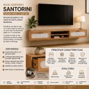 Ver imagem 6 de Rack Suspenso Santorini 180cm Nature Design Moderno 2 Gavetas Rusticas com Tela Palha Sintetica