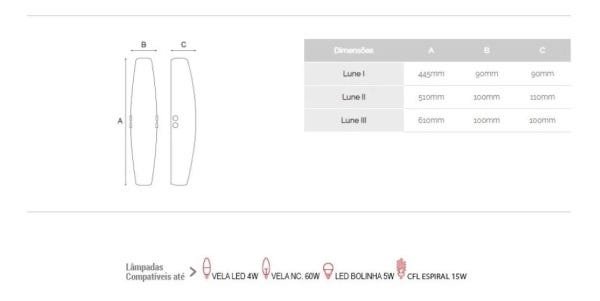 Arandela Lune-III Vidro 2XE-27 Branca- Kian - 3