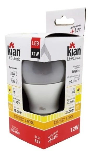 Lâmpada LED A-65 12,0W Biv E-27 3K Kian - 5