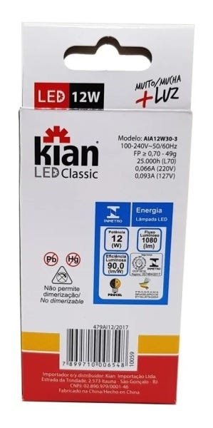 Lâmpada LED A-65 12,0W Biv E-27 3K Kian - 7