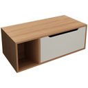 Ver imagem 1 de Balcao Gabinete para Banheiro 1 Porta Bn3644 Amendoa Branco Tecno Mobili