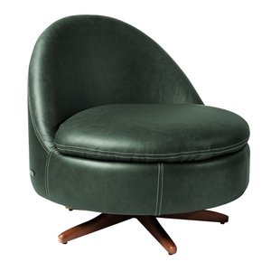 Poltrona Giulio Base de Ferro Giratória Pu Verde G92 - Gran Belo