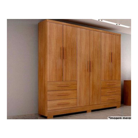 Guarda Roupa Encant 6 Portas Cumaru Novo Horizonte