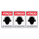 Ver imagem 1 de Combo 6 Placas de Sinalização Atenção Abafador Auricular Uso Obrigatório 20x30 Acesso - S-203 F9e
