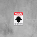 Ver imagem 3 de Combo 6 Placas de Sinalização Atenção Abafador Auricular Uso Obrigatório 20x30 Acesso - S-203 F9e