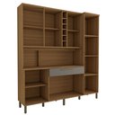 Ver imagem 5 de Cozinha Compacta Vanguardia 6 Portas 1 Gaveta 100% Mdf com Vidro Amêndoa/cinza - Panorama Móveis