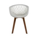 Ver imagem 3 de Kit 2 Cadeiras Web Wood em Madeira e Pp Brancas com Braço