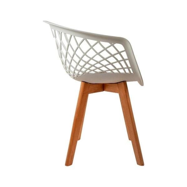Kit 2 Cadeiras Web Wood em Madeira e Pp Brancas com Braço - 4
