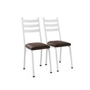 Ver imagem 2 de Kit com 2 Cadeiras Sala de Jantar Cozinha Europa Branco/Imbuia
