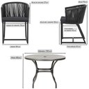 Ver imagem 2 de Mesa com 4 Cadeiras e Noronha Estofado 11 Trama Original Preto
