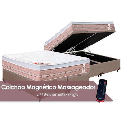 Colchão King Castor Premium Magnético c/Mass+Baú Super 1,93x2,03