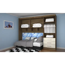 Guarda-roupa Modulado Solteiro 6 Portas e 3 Gavetas Bélgica/américa - Mopar - 2