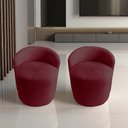 Ver imagem 1 de Kit 2 Poltronas Decorativa Yara Orgânica Suede Marsala