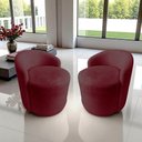 Ver mais imagens de Kit 2 Poltronas Decorativa Yara Orgânica Suede Marsala