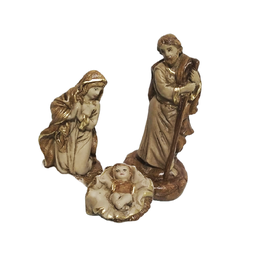 Presepio Natalino 14cm Enfeite 15 Peças Gesso Marrom Decoração - 3