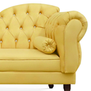 Ver imagem 2 de Recamier Divã Juliana 185cm com Strass - Esquerda Suede: Amarelo
