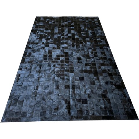 Tapete De Couro Preto tingido 1,50x2,50 Com Bordas