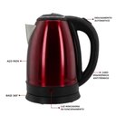 Ver imagem 2 de Chaleira Elétrica 1,8l em Inox Vermelha 220v 1500w Rápida Fervura