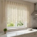 Ver imagem 5 de Cortina Renda Cozinha Classica Arabesco Bico 2,20x1,00 - Bege