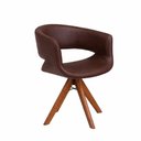 Ver imagem 1 de Poltrona Layout Bee para Sala Madeira Pu D-28 D-20 Impermeável Marrom 79cm