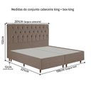 Ver imagem 5 de Kit Cama Box King e Cabeceira em Madeira Maciça Estofada Espresso Móveis Marrom