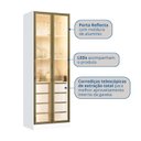 Ver imagem 6 de Cristaleira 2 Portas com LED e 4 Gavetas em MDF Branco Lumini
