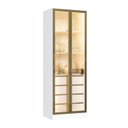 Ver imagem 2 de Cristaleira 2 Portas com LED e 4 Gavetas em MDF Branco Lumini