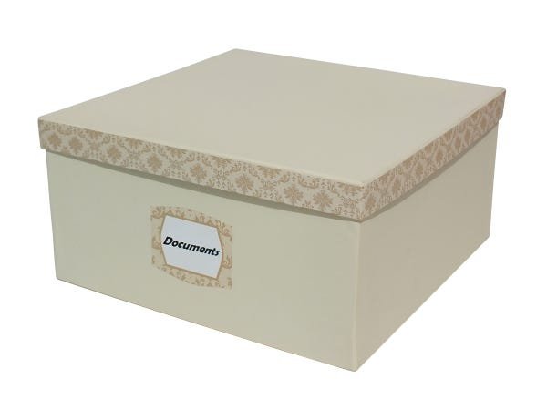 Caixa Quadrada com Tag Decorativo Provençal Bege - 2