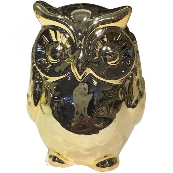 Decorativo Cerâmica Owl Deaf 6,4cmx4,8cmx4,8cm - 1