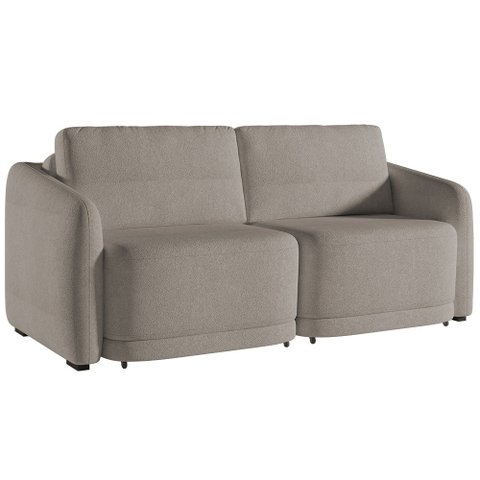 Sofá Cama Casal para Sala 196cm Polska K04 Bouclê Bege Escuro - Mpozenato