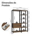 Ver imagem 4 de Guarda-roupa Closet Modulado Valencia 2 Gavetas 129cm Rustic/preto Madesa Xa