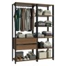 Guarda-roupa Closet Modulado Valencia 2 Gavetas 129cm Rustic/preto Madesa Xa - 3