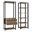 Ver imagem 6 de Guarda-roupa Closet Modulado Valencia 2 Gavetas 129cm Rustic/preto Madesa Xa